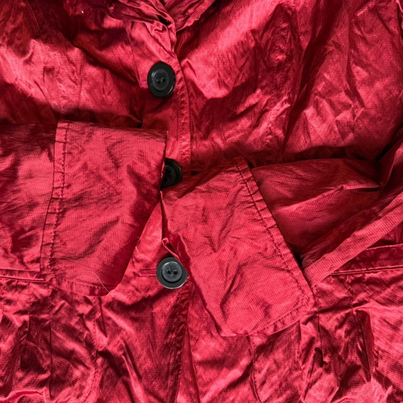 Joseph Ribkoff Red Crinkle Satin Blazer Size XS S Evening Holiday Festive Dressy - Picture 9 of 13